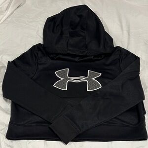 Under Armour Cold Gear Black Loose fit Hoodie with White and Gray Logo